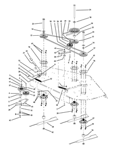 Fabricated Deck Spindle Assembly 72-Inch Diagram and Parts List for M72-KW (53BI8CT8050-37HP)(2011 & After) Cub Cadet Lawn Tractor